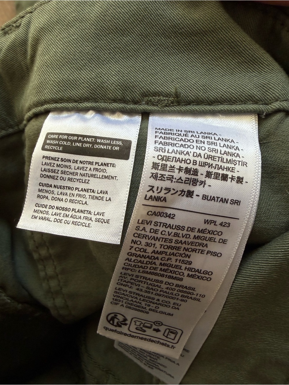 Levi’s Utility Carpenter Pants Olive Green Straight Leg Cotton Workwear Khaki - Picture 10 of 12